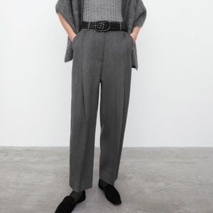 Toteme double pleat trousers grey herringbone size 6